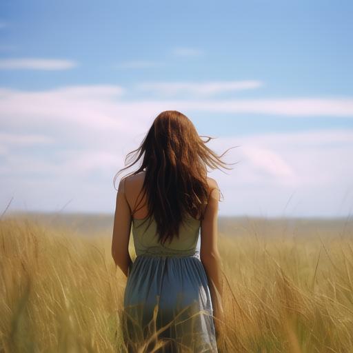 他的手抓住了我的小兔子动图草原上的美女背影_自然风景_图库_素材_回车素材